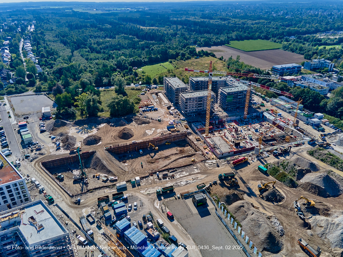 02.09.2022 - Baustelle Alexisquartier und Pandion Verde in Neuperlach